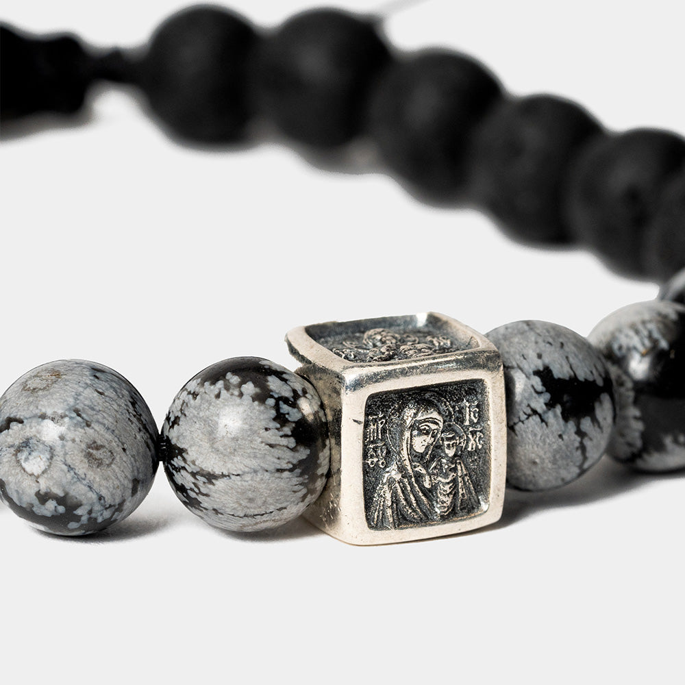 Brățară Cub 4 Fețe – Obsidian și Lavă Vulcanică – Cuvinte de Foc
1