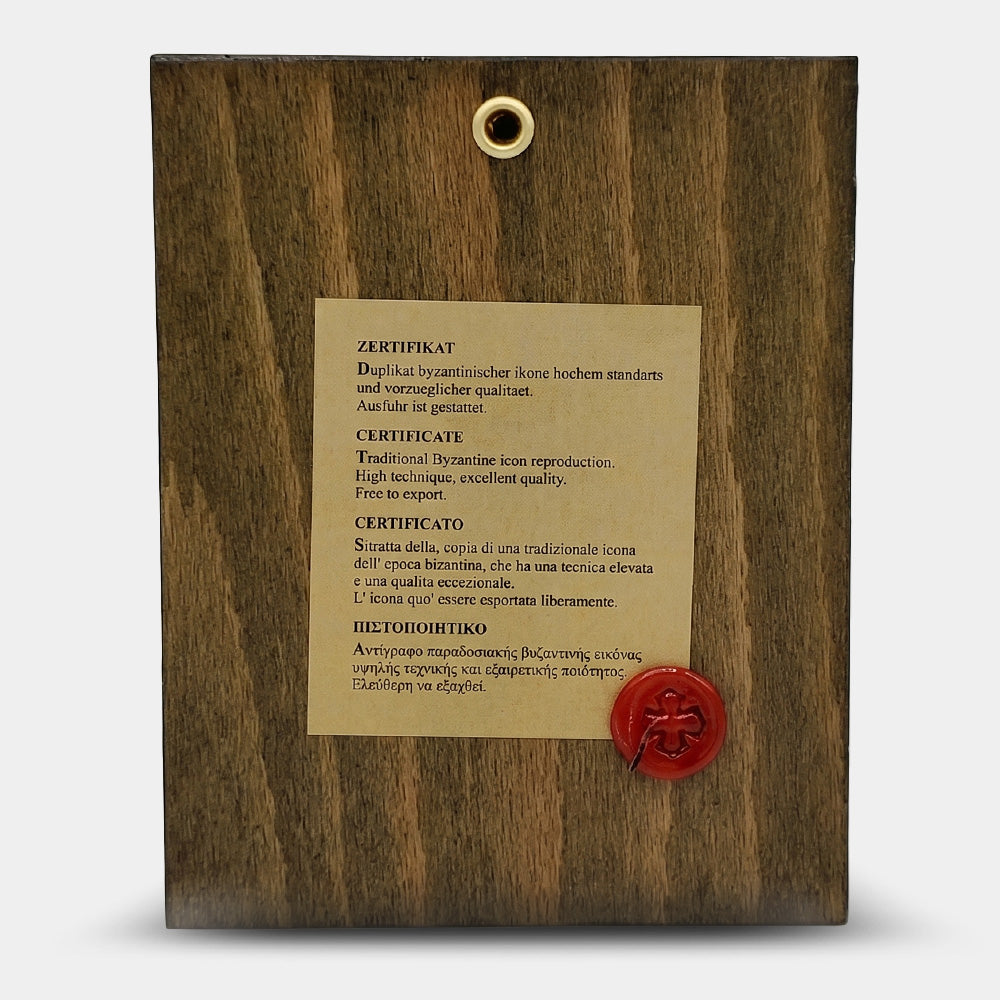 Icoană bizantină Sfântul Dimitrie Izvorâtorul de Mir — foiță de aur
