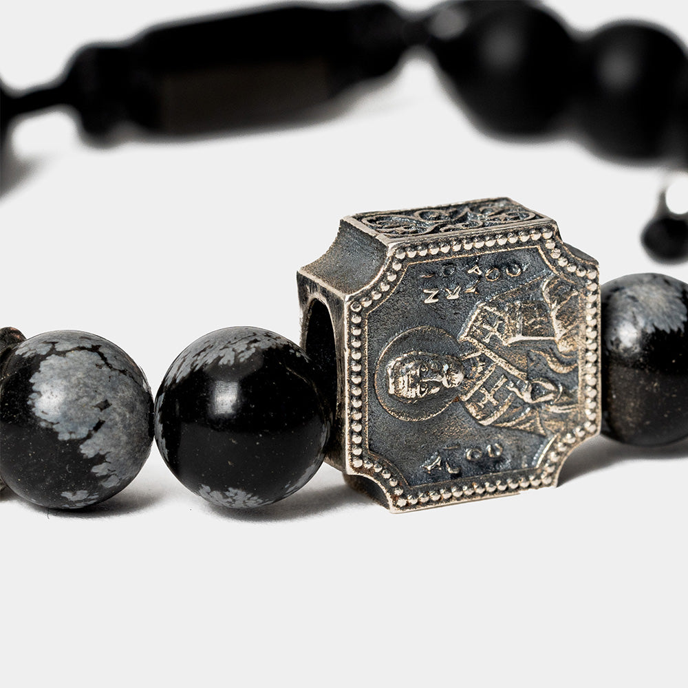 Brățară Sfântul Nicolae „Stavronichita” – Lavă Vulcanică și Obsidian – Scutul Milostivirii1