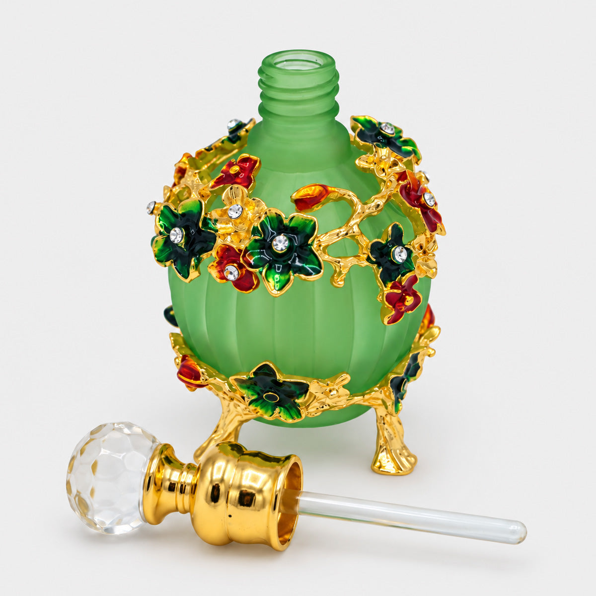 Sticluță decorativă pentru mir sau parfum – Verde