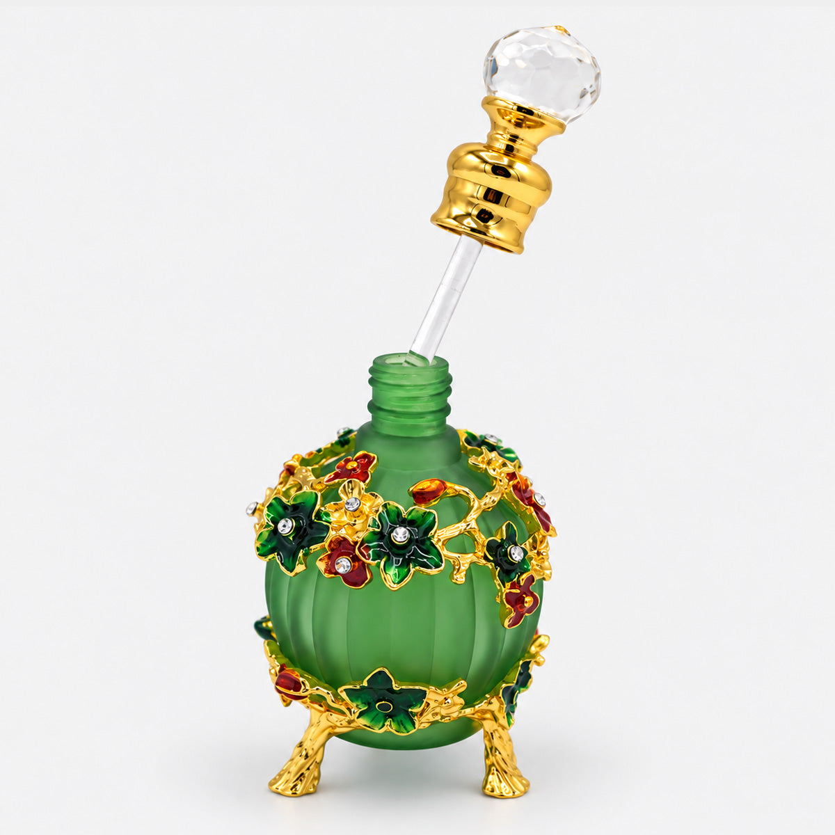 Sticluță decorativă pentru mir sau parfum – Verde