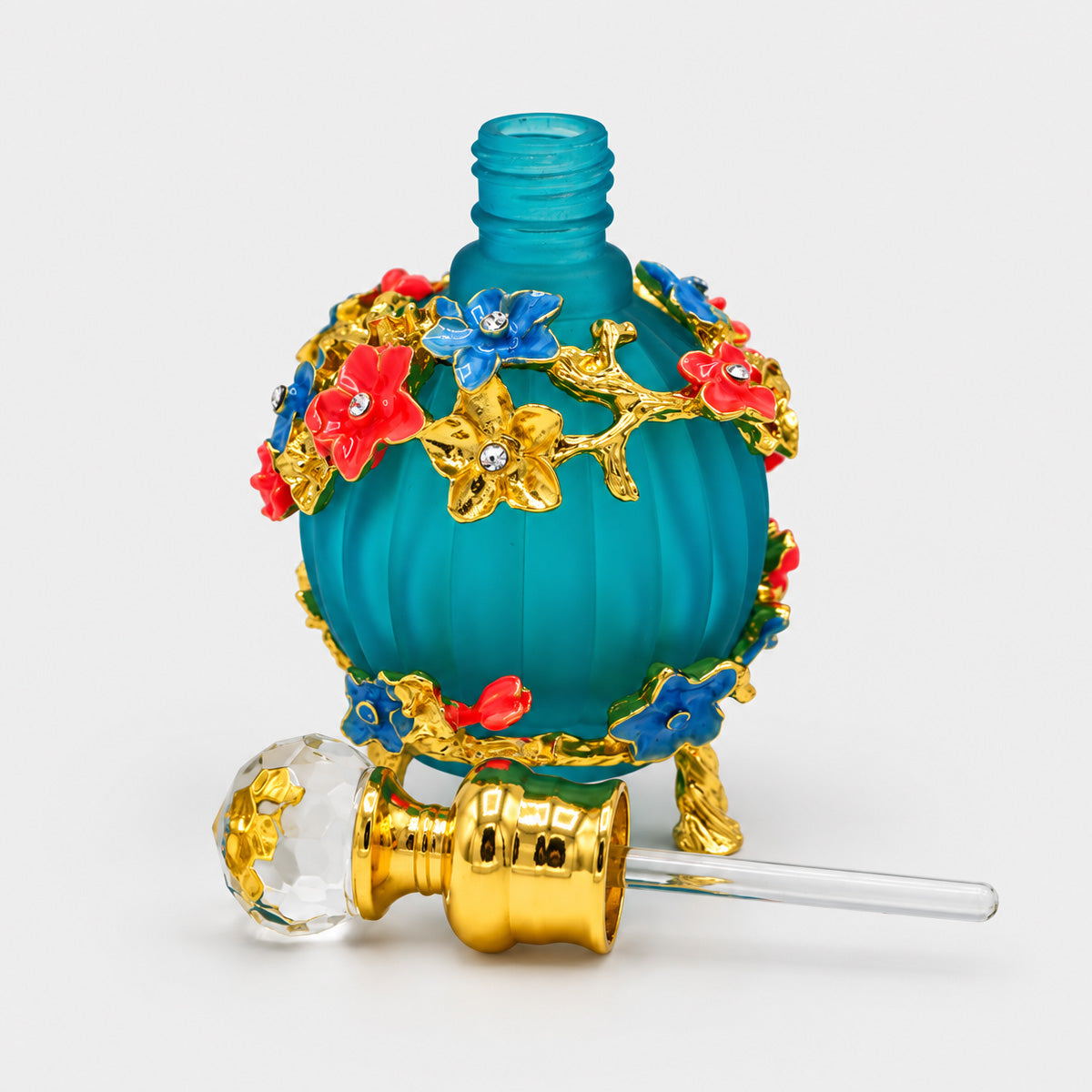 Sticluță decorativă pentru mir sau parfum – Turcoaz