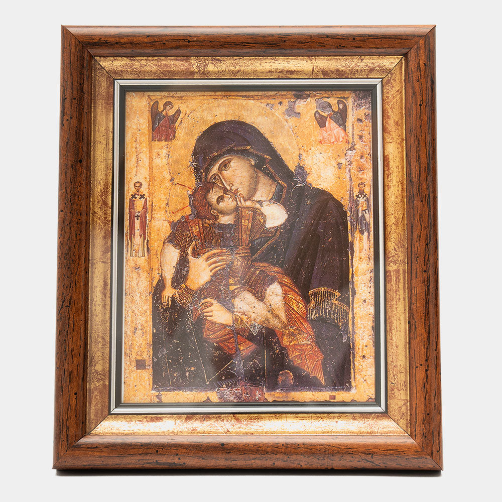 Icoana Maicii Domnului „Dulcea sărutare” de la Filotheu – 23 x 26,5 cm, cu ramă