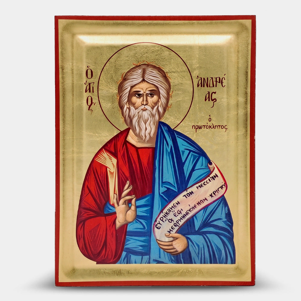 Icoană bizantină Sfântul Apostol Andrei — foiță de aur