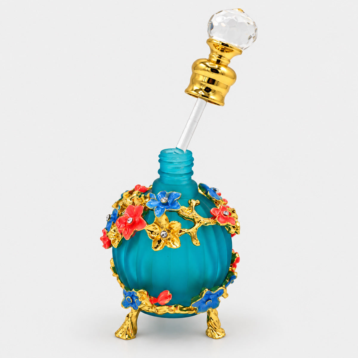 Sticluță decorativă pentru mir sau parfum – Turcoaz